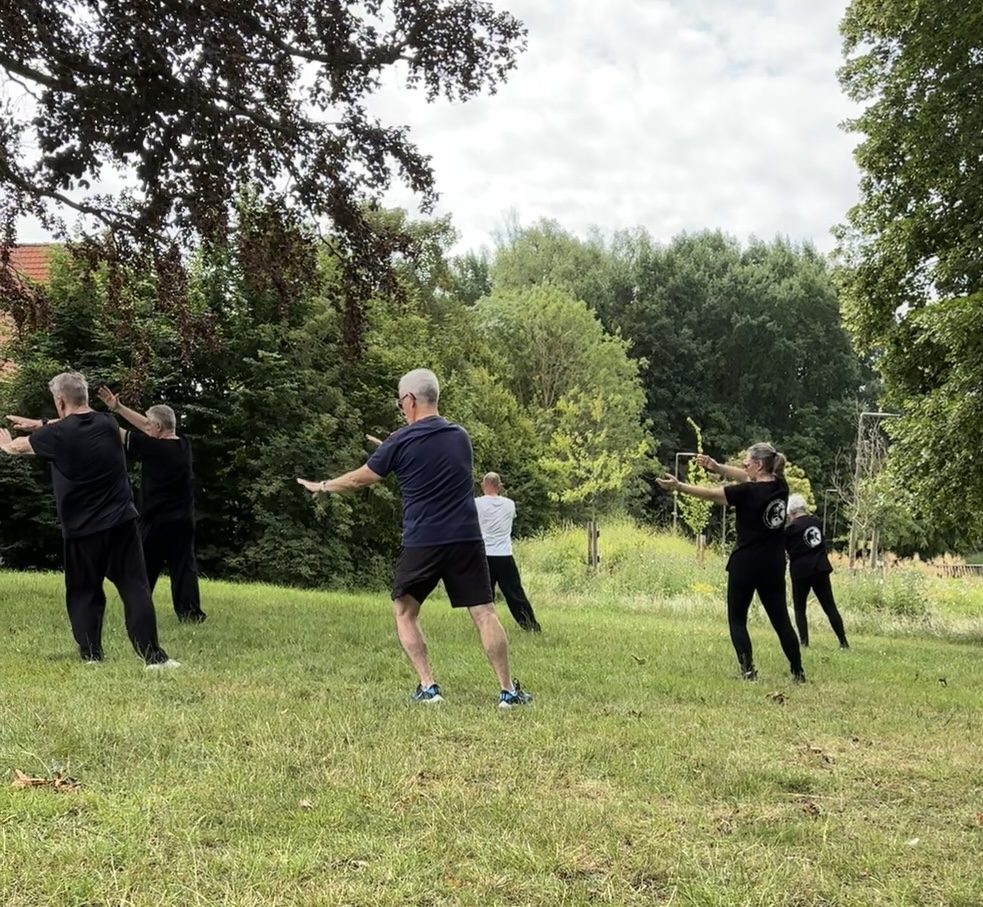 Séance de Tai Chi en extérieur au parc de la Giclais et du Christ Roi, à Lestrem
